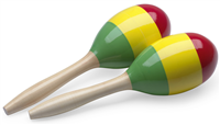 Paire de maracas ovales en bois, finition reggae, 29 cm