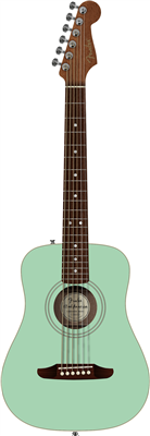 Fender, Guitare Acoustique California Standard Redondo™ Mini, Surf Green
