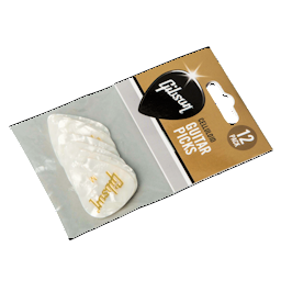 Gibson, Standard Pick Pack, (12 Pack, Pearloid White), Medium, Guitar Picks