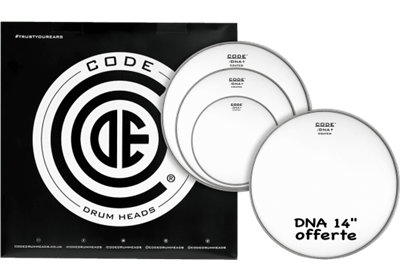 Code DrumHead, pack Tom - Sablée Fusion 10" 12" 14" + 14" DNA