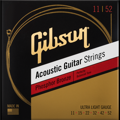 Gibson, Phosphor Bronze Acoustic Guitar Strings, Ultra-Light