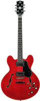 Prodipe, Guitare électrique HOLLOW BODY Cherry Burst
