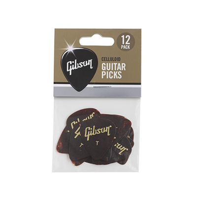 Gibson, Standard Pick Pack (12 Pack, Tortoise), Thin, Guitar Picks
