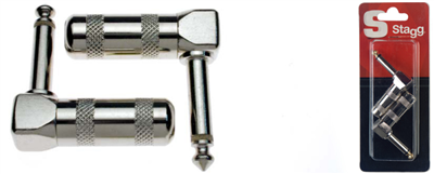 Jack mâle forme L 1/4" - 2 pcs