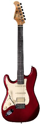 Prodipe Guitars, ST83LHRA Candy Red HSS, Gaucher